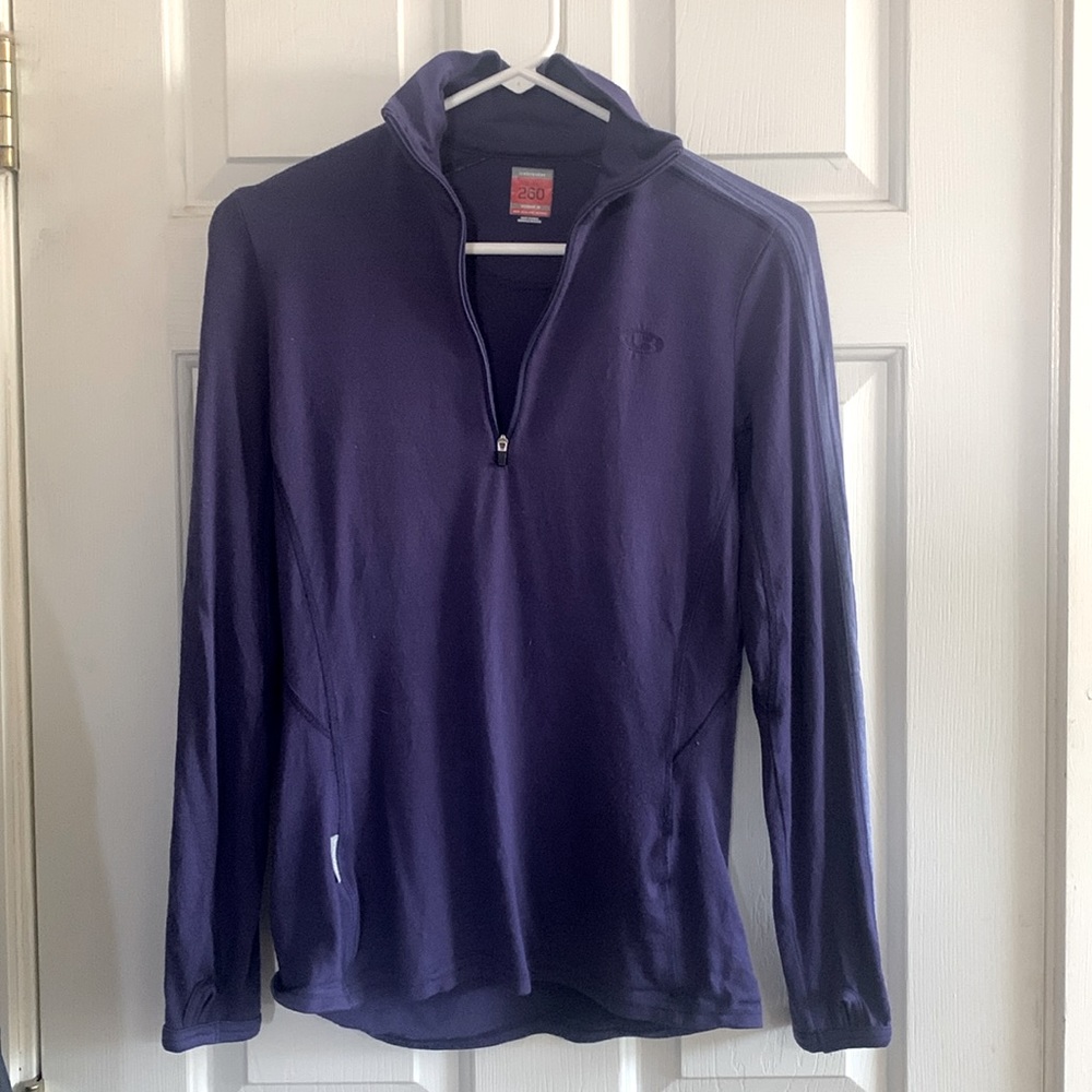 Women’s Icebreaker bodyfit 260 quarter zip merino wool top Medium